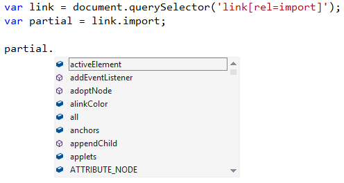 HTML Imports Intellisense HTML Imports Intellisense