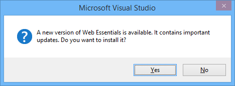 Web Essentials update notification Web Essentials update notification