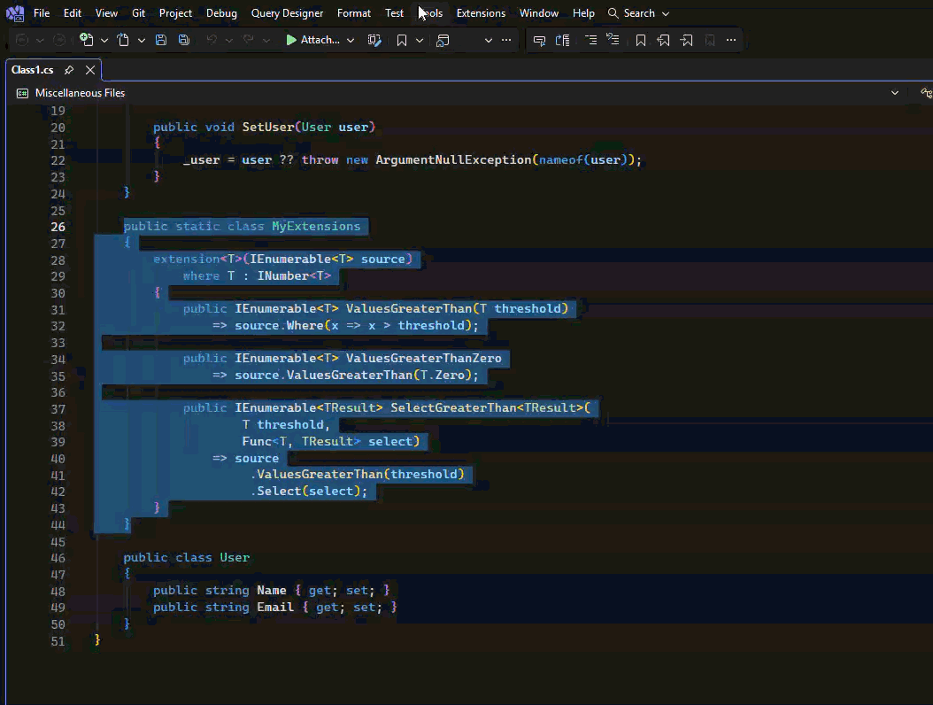 Creating and resizing a code screenshot in Visual Studio